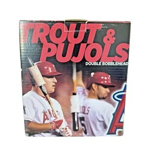 Mike Trout Albert Pujols Double Bobblehead LA Angels Super Stars SGA 2016 New Bo